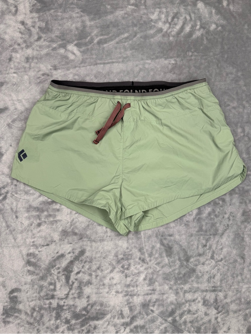 Black Diamond Mint Green Active Shorts with Striped Drawcord